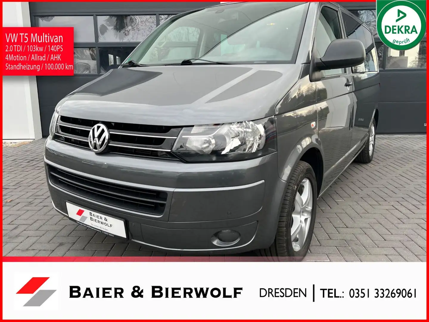 Volkswagen T5 Multivan 4Motion Tempomat Standheizung AHK Gris - 1