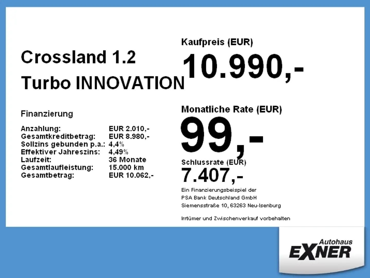 Opel Crossland 1.2 Turbo INNOVATION AHK+LED+SHZ+Kam. Weiß - 2