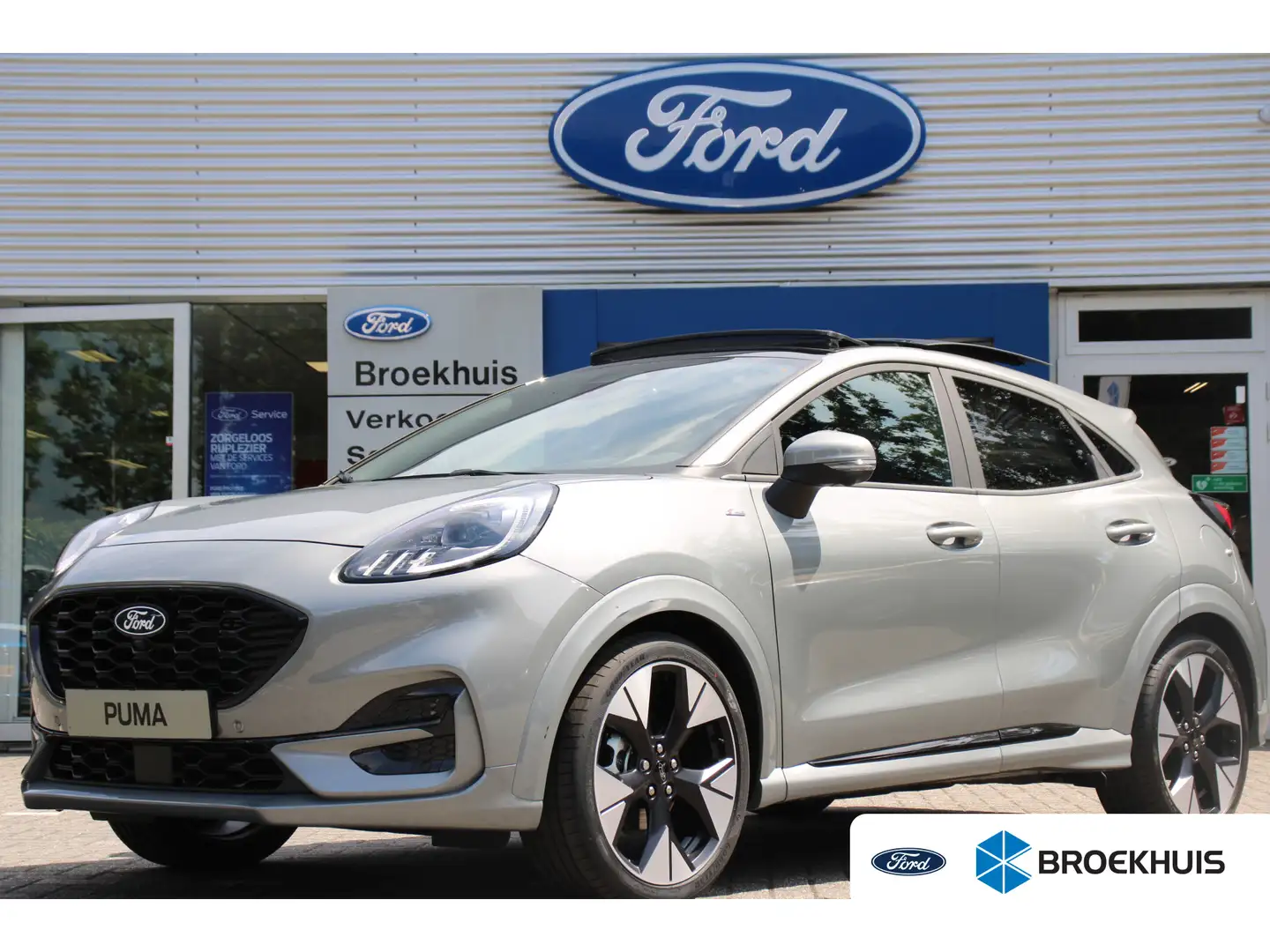 Ford Puma 1.0 EcoBoost Hybrid ST-Line X | PANODAK | LEDER | Grijs - 1