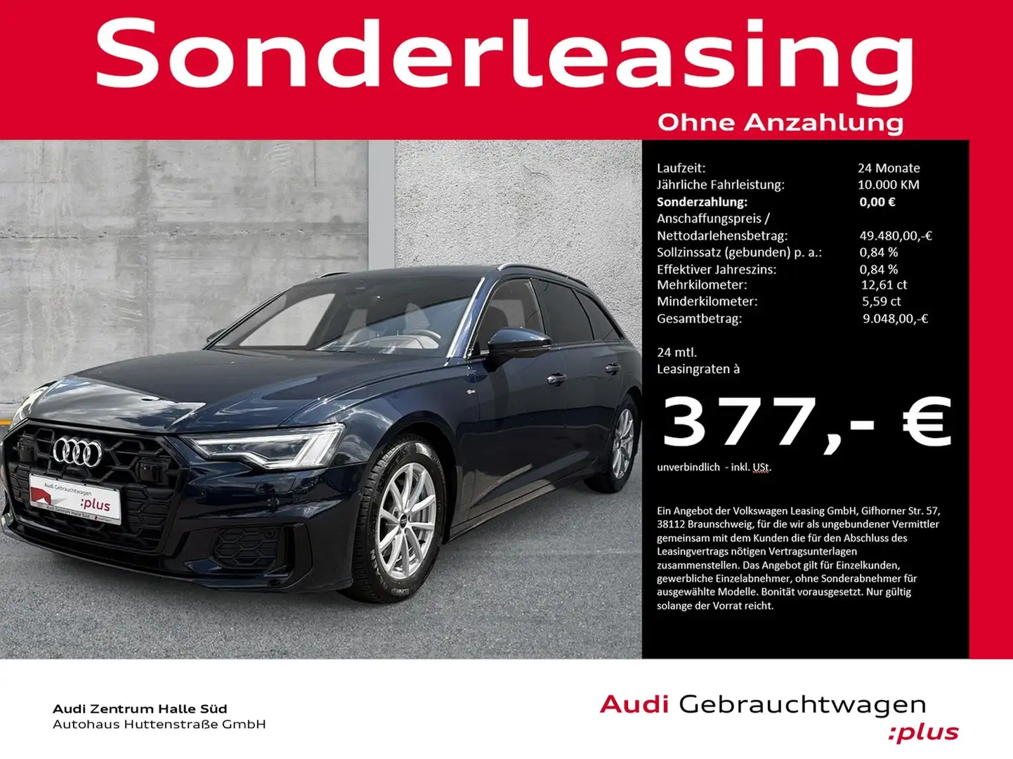 Audi A6 Avant 40 TDI S line MATRIX LEDER HuD eSITZ 19" Blau - 1