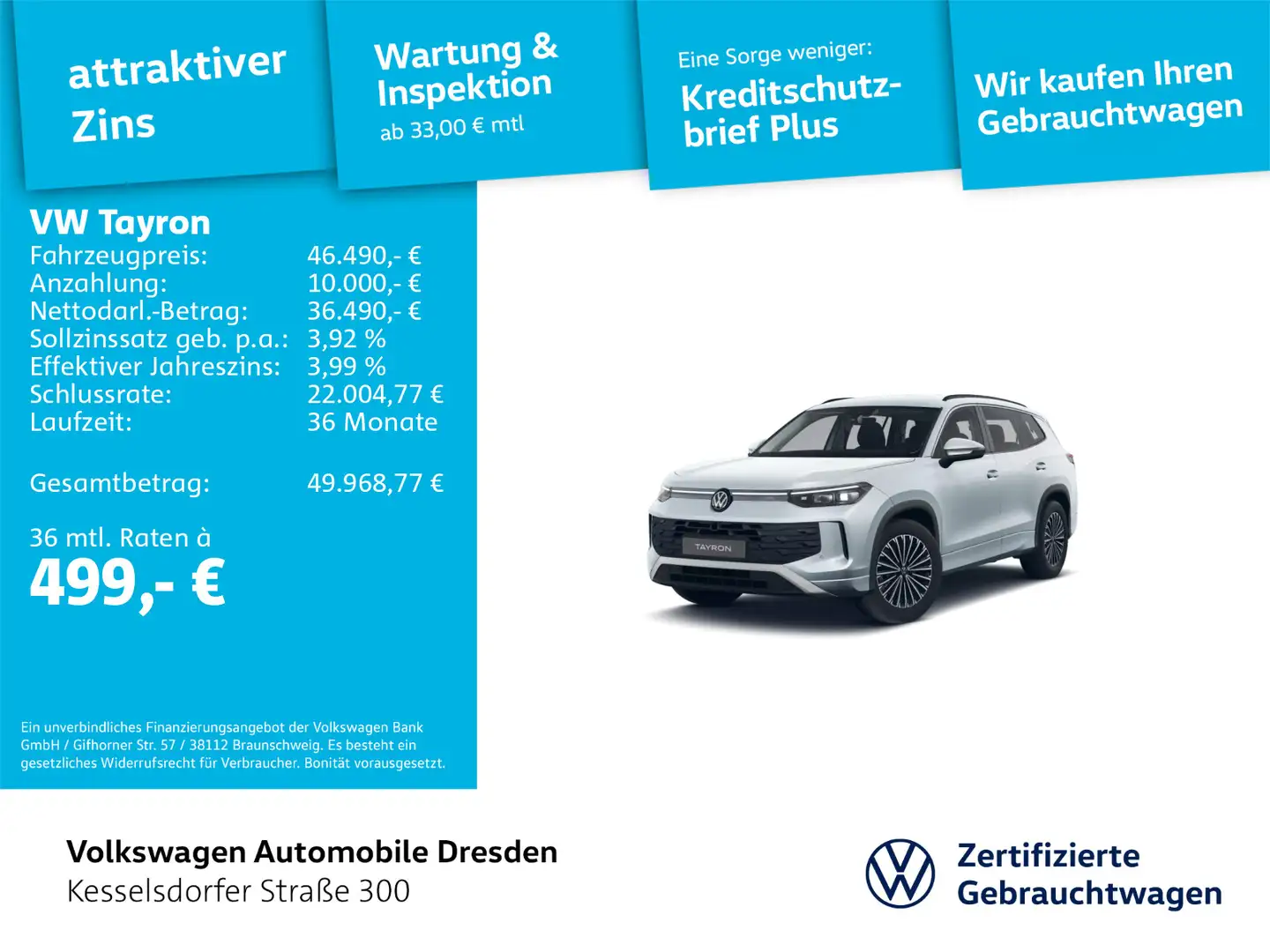 Volkswagen Tayron Life 2.0 TFSI 4Motion Silber - 1
