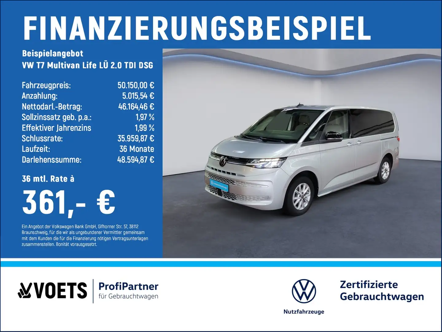 Volkswagen T7 Multivan Life LÜ 2.0 TDI DSG LED+KLIMA+NAVI Silber - 2