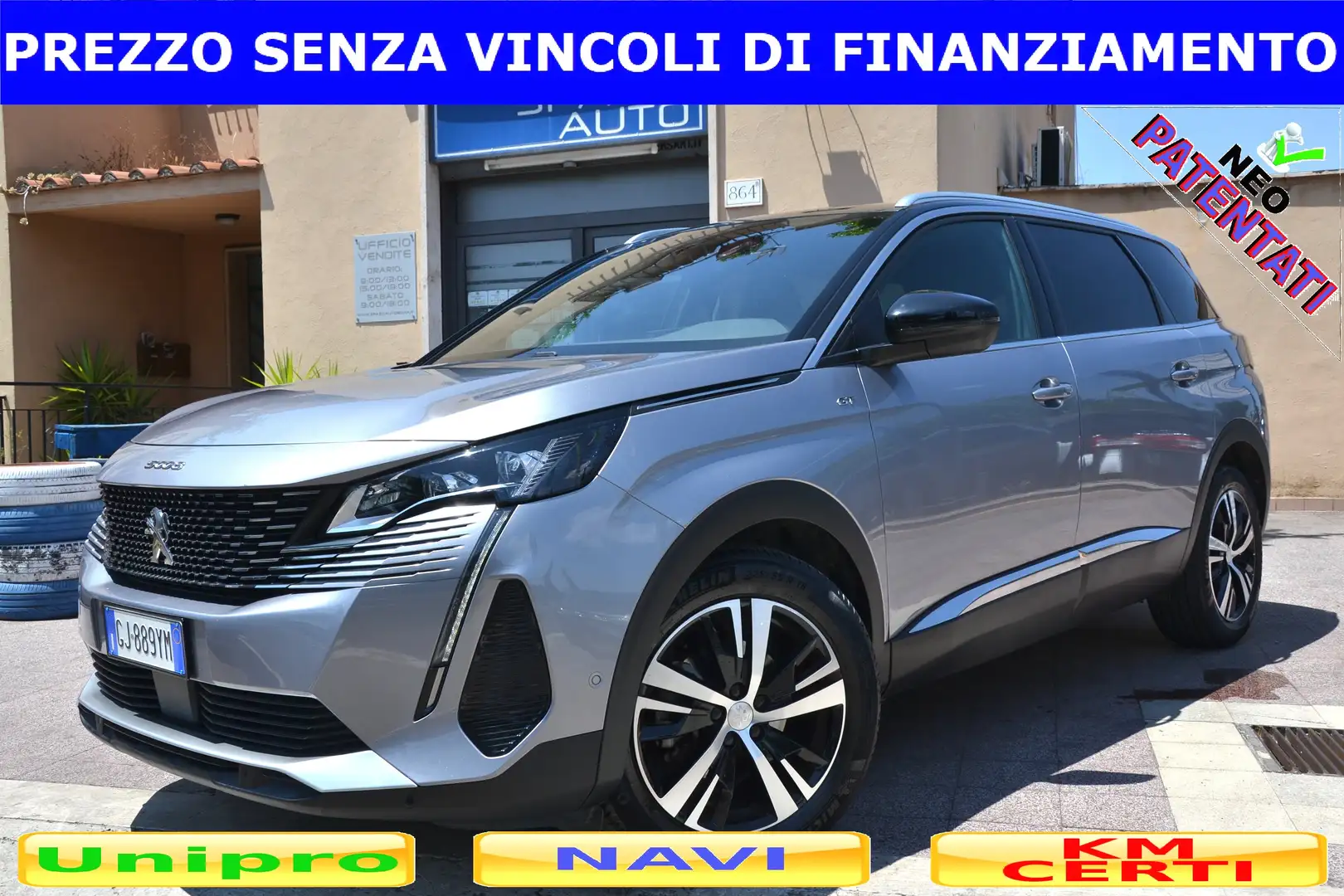 Peugeot 5008 1.5 HDi 130CV EAT8 GT **7 POSTI*UNIPRO*PREZZO VERO Gris - 1