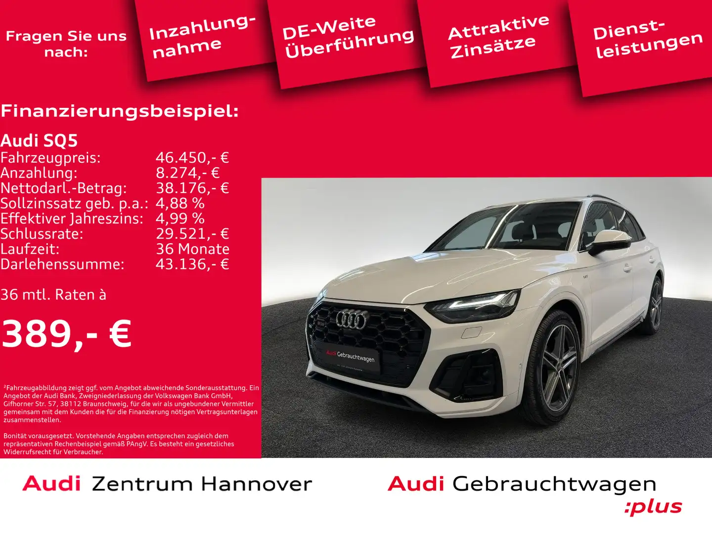 Audi SQ5 3.0 TDI quattro HuD Standh. AHK Matrix B&O K Weiß - 2