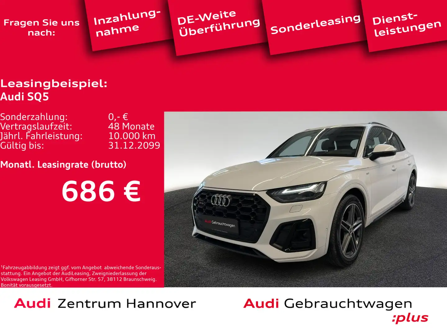 Audi SQ5 3.0 TDI quattro HuD Standh. AHK Matrix B&O K Білий - 1