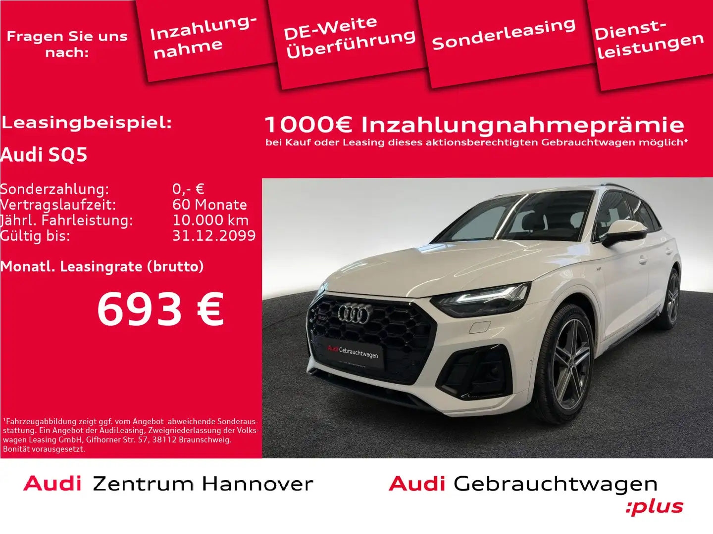 Audi SQ5 3.0 TDI quattro HuD Standh. AHK Matrix B&O K Weiß - 1