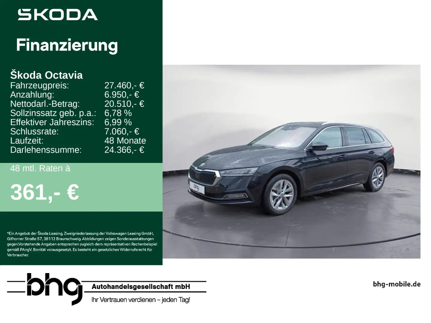 Skoda Octavia Combi 1.0 TSI e-TEC DSG Style Schwarz - 1