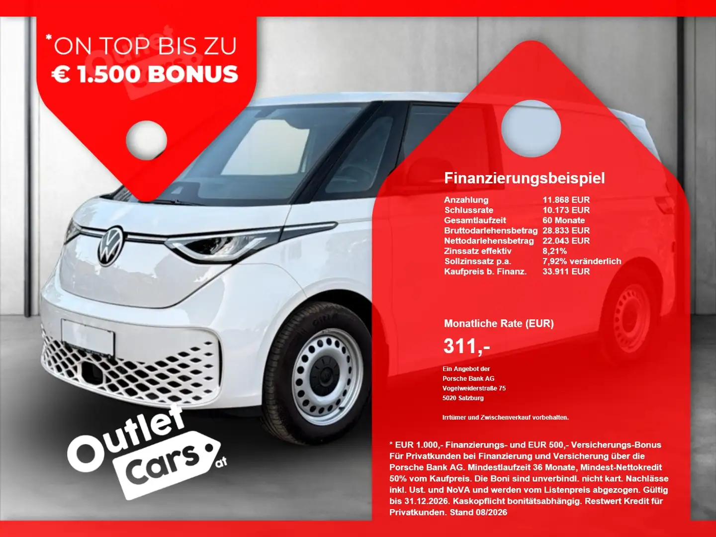 Volkswagen ID. Buzz Cargo Pure 125 kW BALD VERFÜGBAR Weiß - 1