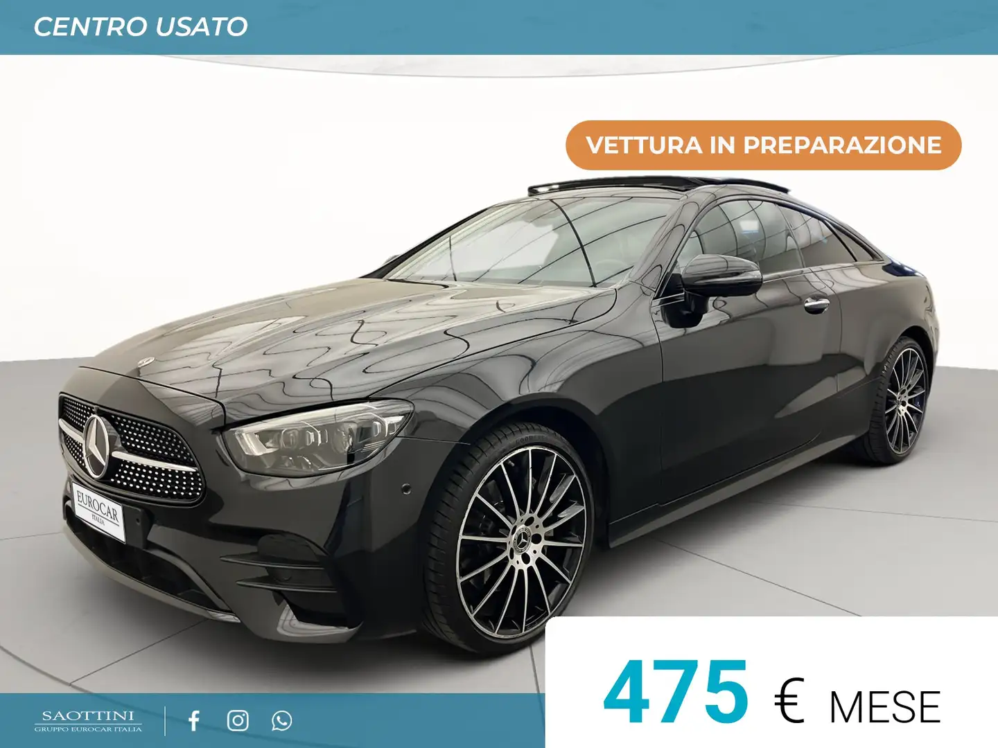 Mercedes-Benz E 220 Coupe 220d Premium Plus 4matic Auto - TETTO - Nero - 1