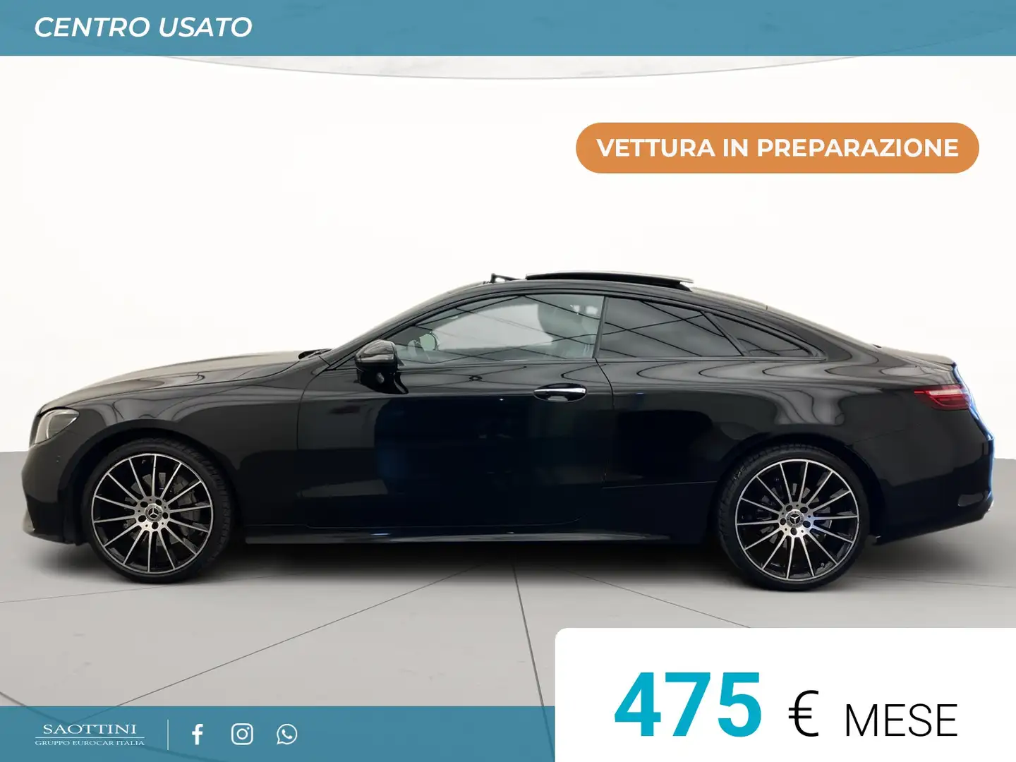 Mercedes-Benz E 220 Coupe 220d Premium Plus 4matic Auto - TETTO - Nero - 2