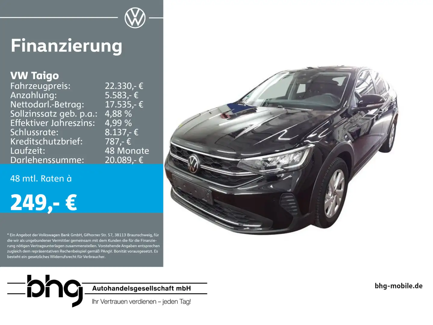 Volkswagen Taigo 1.0 TSI OPF Life Schwarz - 1