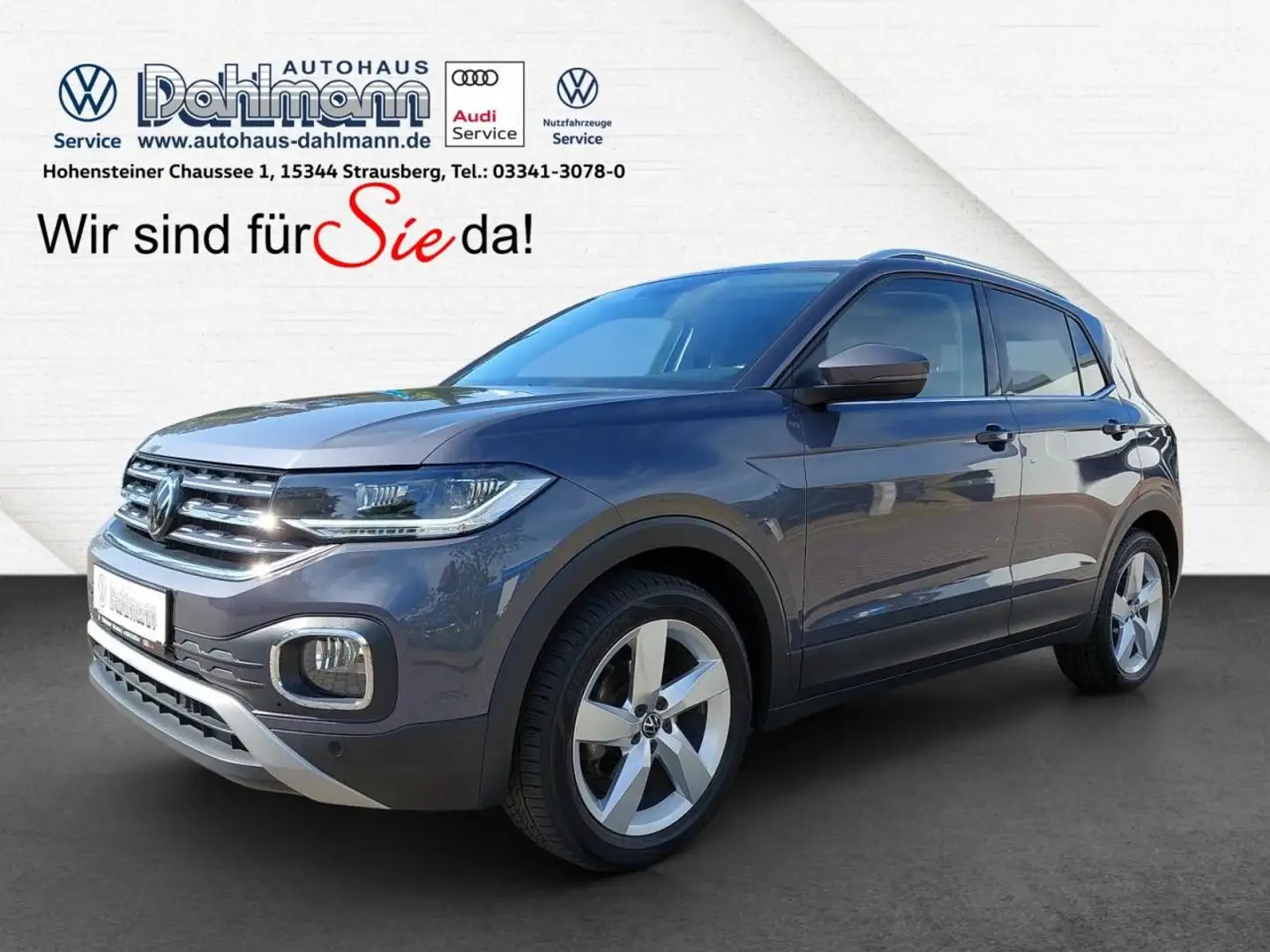 Volkswagen T-Cross STYLE 1.0 TSI DSG+AHK+NAVI+BLINDSPOT LED Gris - 1