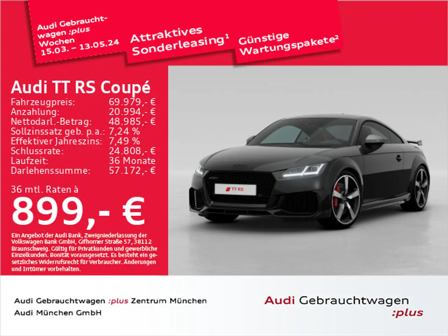 Audi TT RS S tronic 280kmH/Matrix/Sportabgas/Ca Schwarz - 1