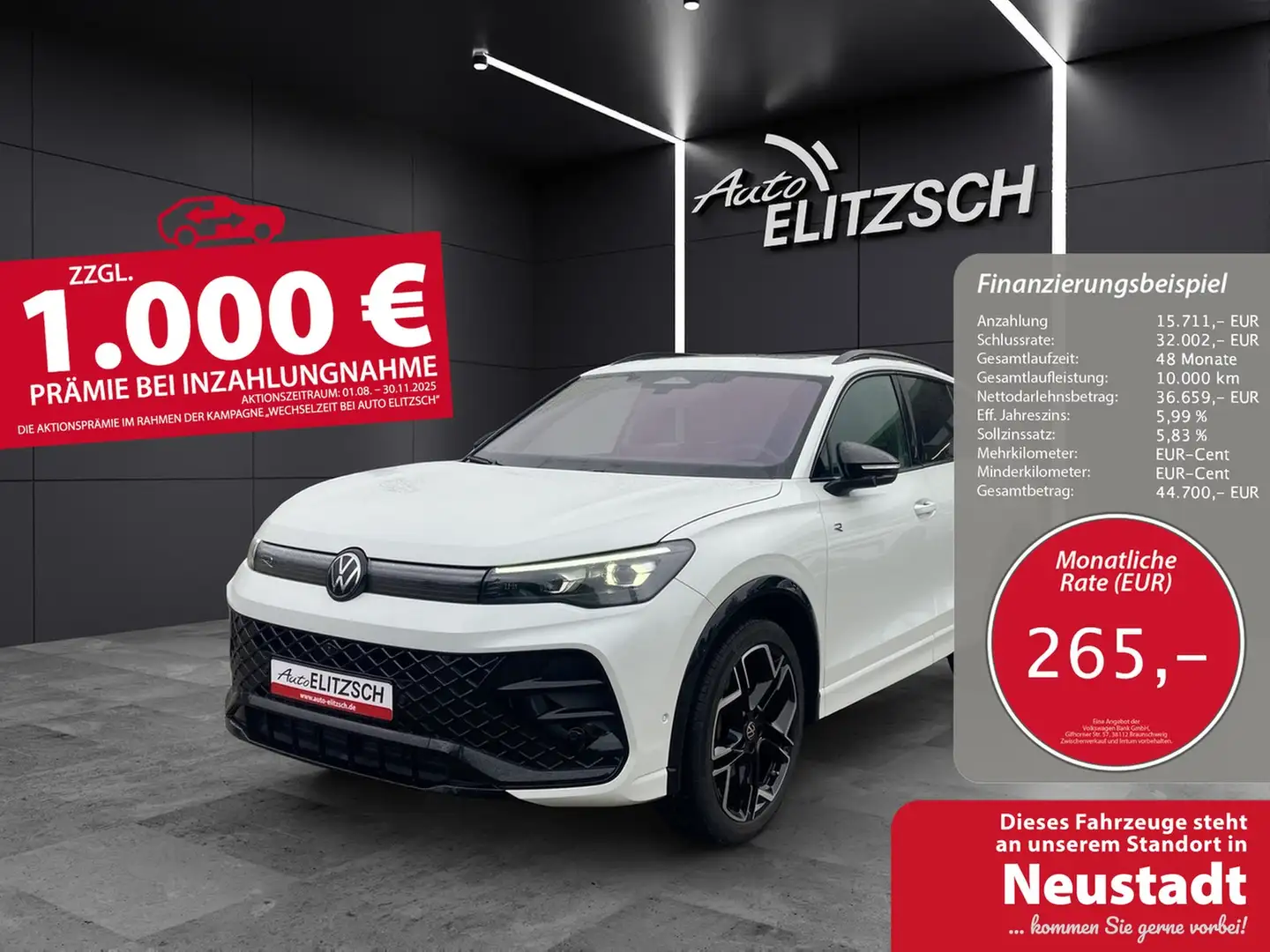 Volkswagen Tiguan TDI R-Line 4M DSG MATRIX AHK PANO ACC Weiß - 1