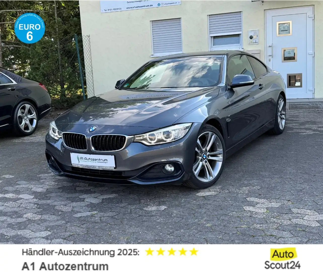 BMW 420 d Coupe Sport Line M-Technik Navi AHK Xenon 1.Hand Grau - 1
