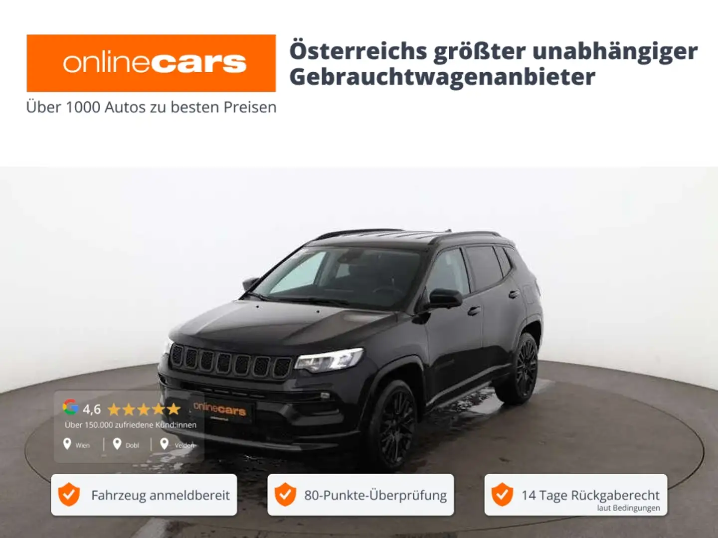 Jeep Compass S 1.3 4xe PHEV Aut LED 360-CAM RADAR NAVI Schwarz - 1