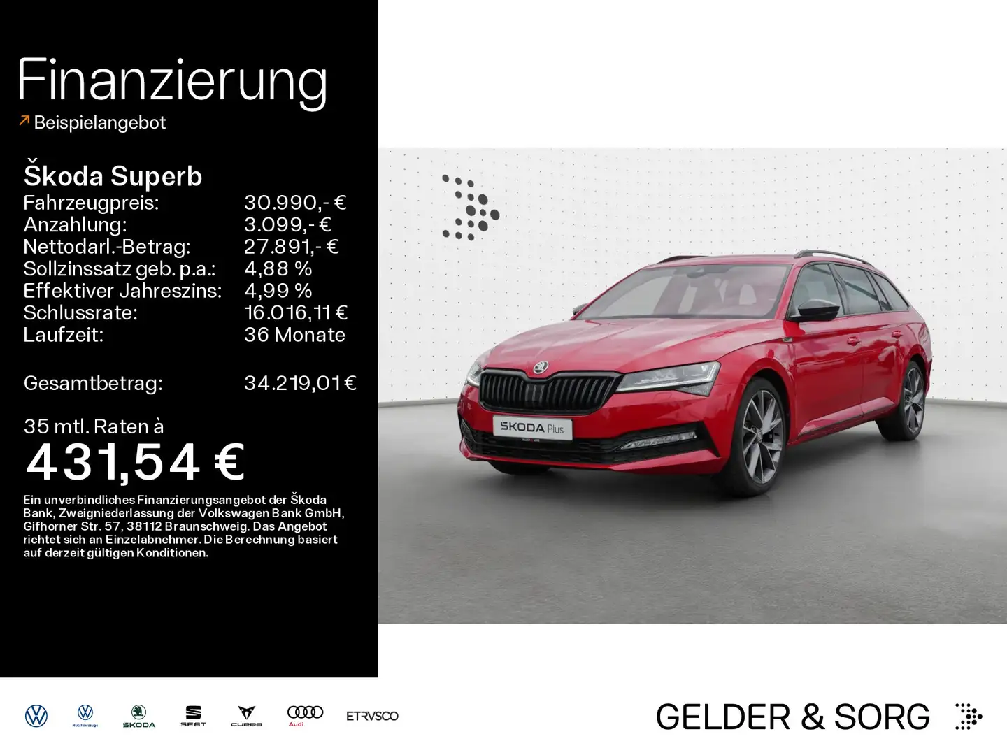 Skoda Superb Combi Sportline 2.0 TDI DSG NAVI|RFK Rot - 1