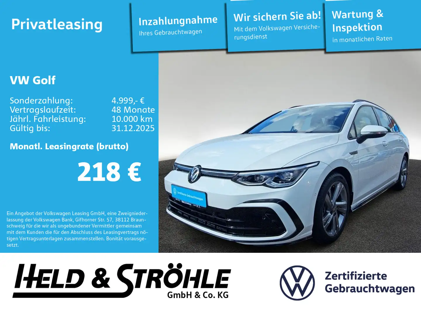 Volkswagen Golf Variant Golf 8 Var. R-Line 2.0 TSI DSG LED+ STHZ TRAVEL Blanc - 1
