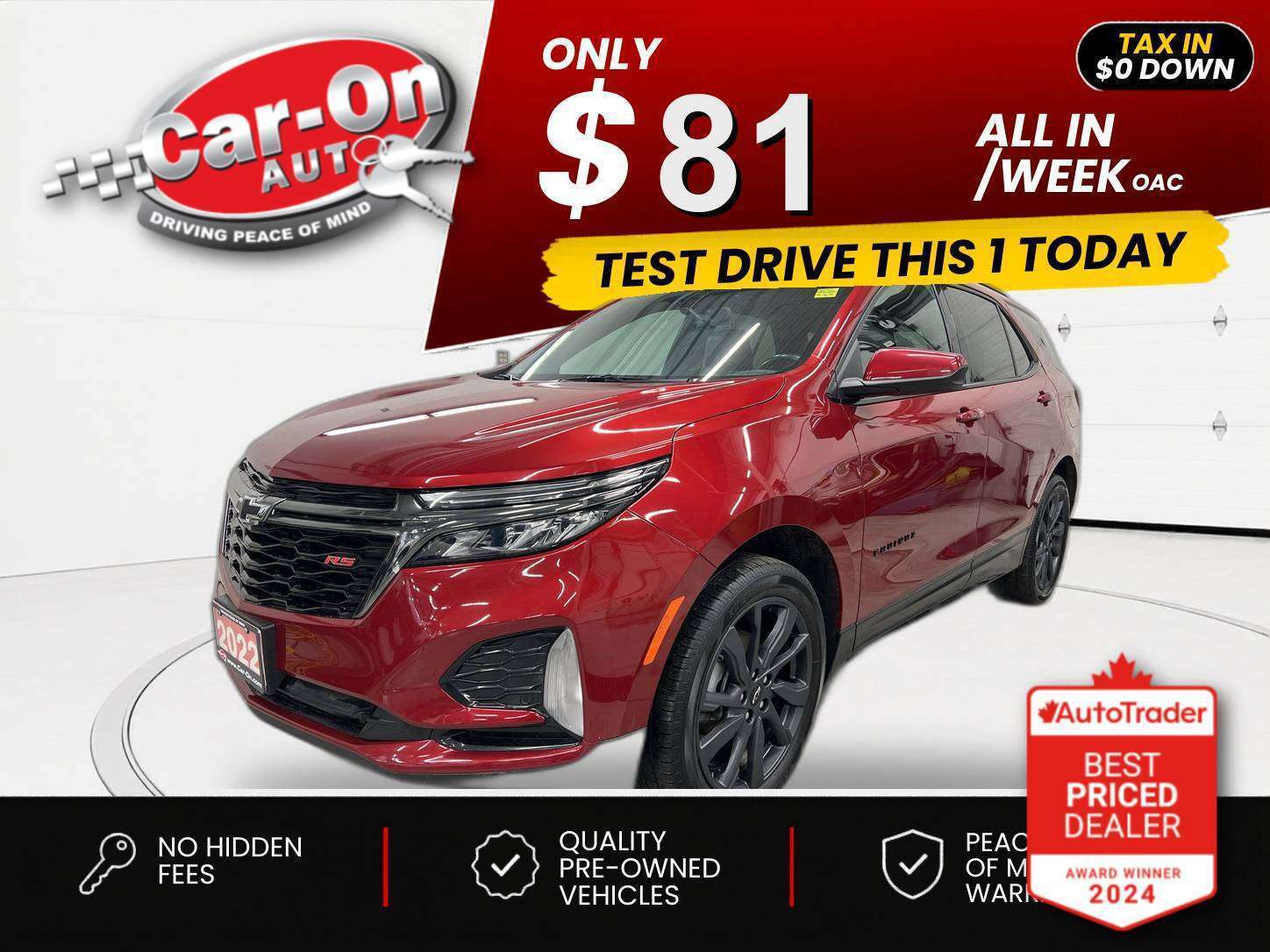 Red 2022 Chevrolet Equinox SUV / Crossover Four-Wheel Drive Automatic