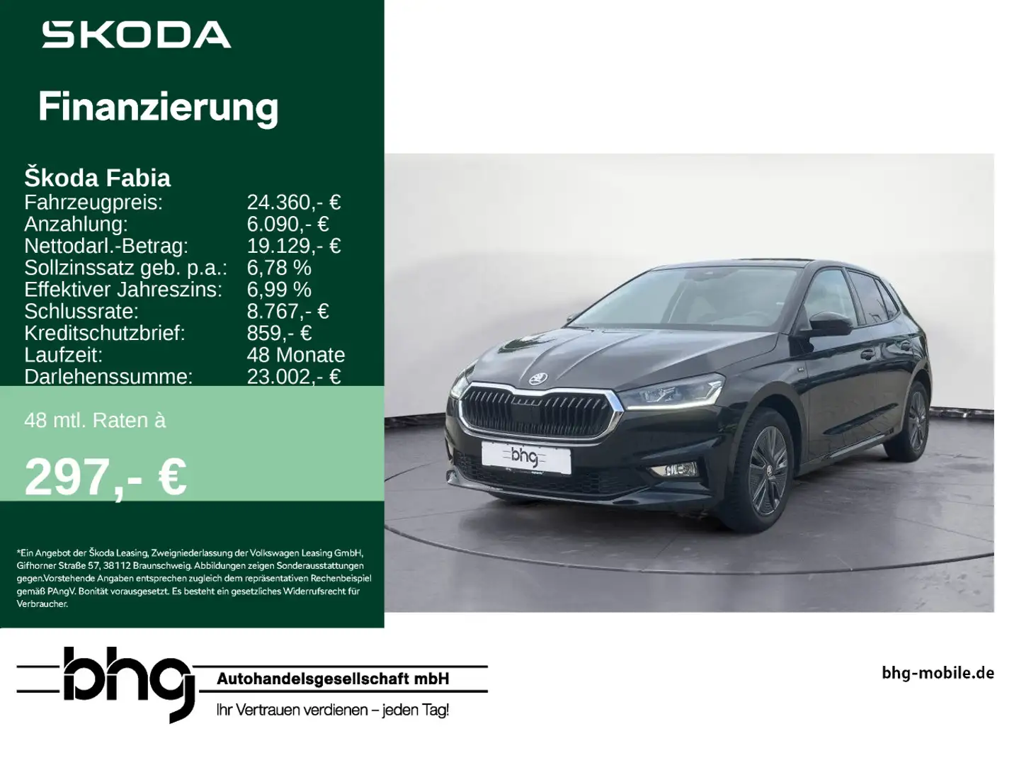 Skoda Fabia 1.5 TSI DSG Drive Zwart - 1