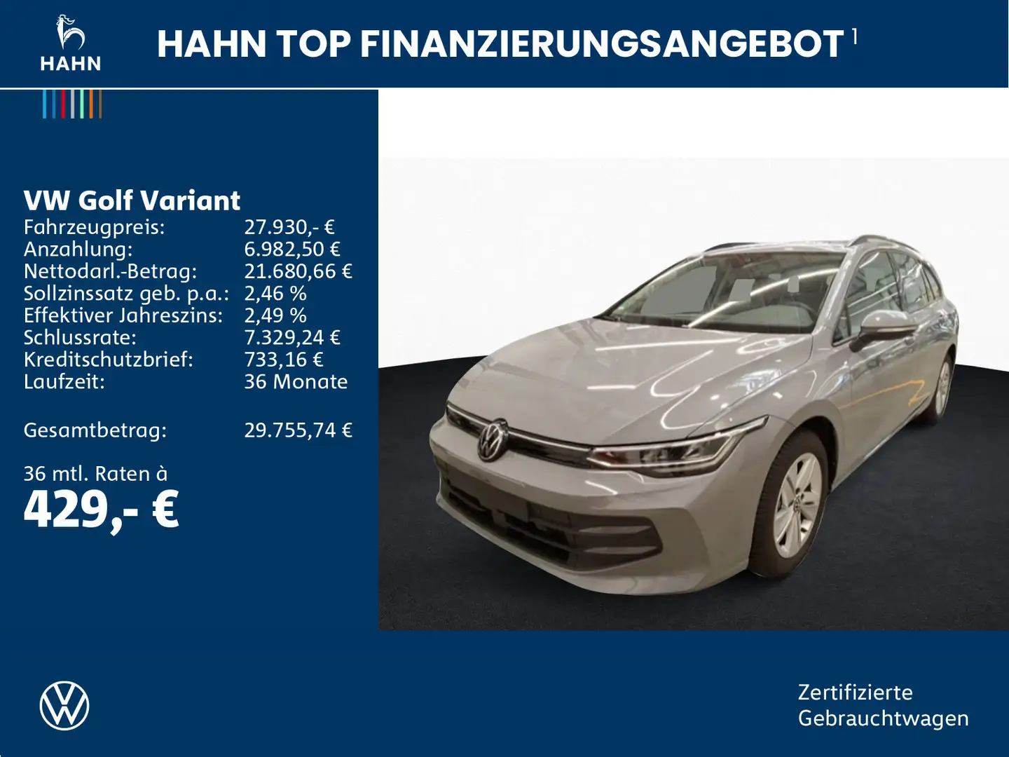 Volkswagen Golf Variant Golf VIII Variant 1.5TSI Life ACC LED PDC Standh Grau - 2