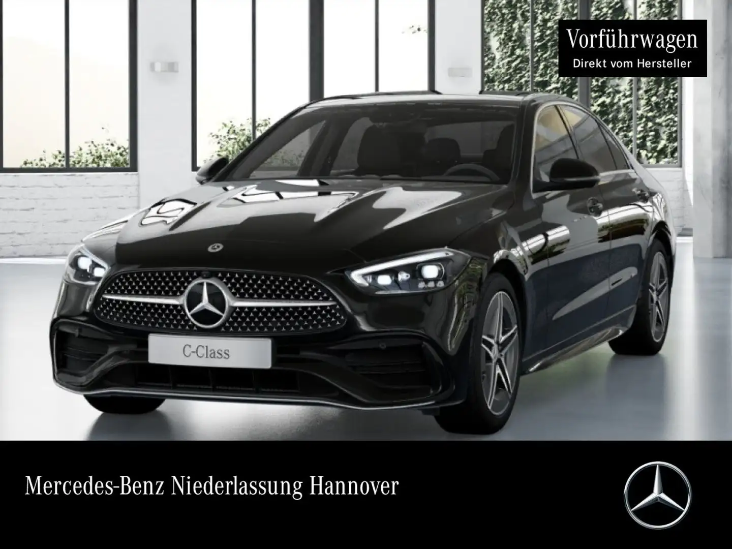 Mercedes-Benz C 200 AMG+PANO+360+AHK+TOTW+KEYLESS+9G Schwarz - 1