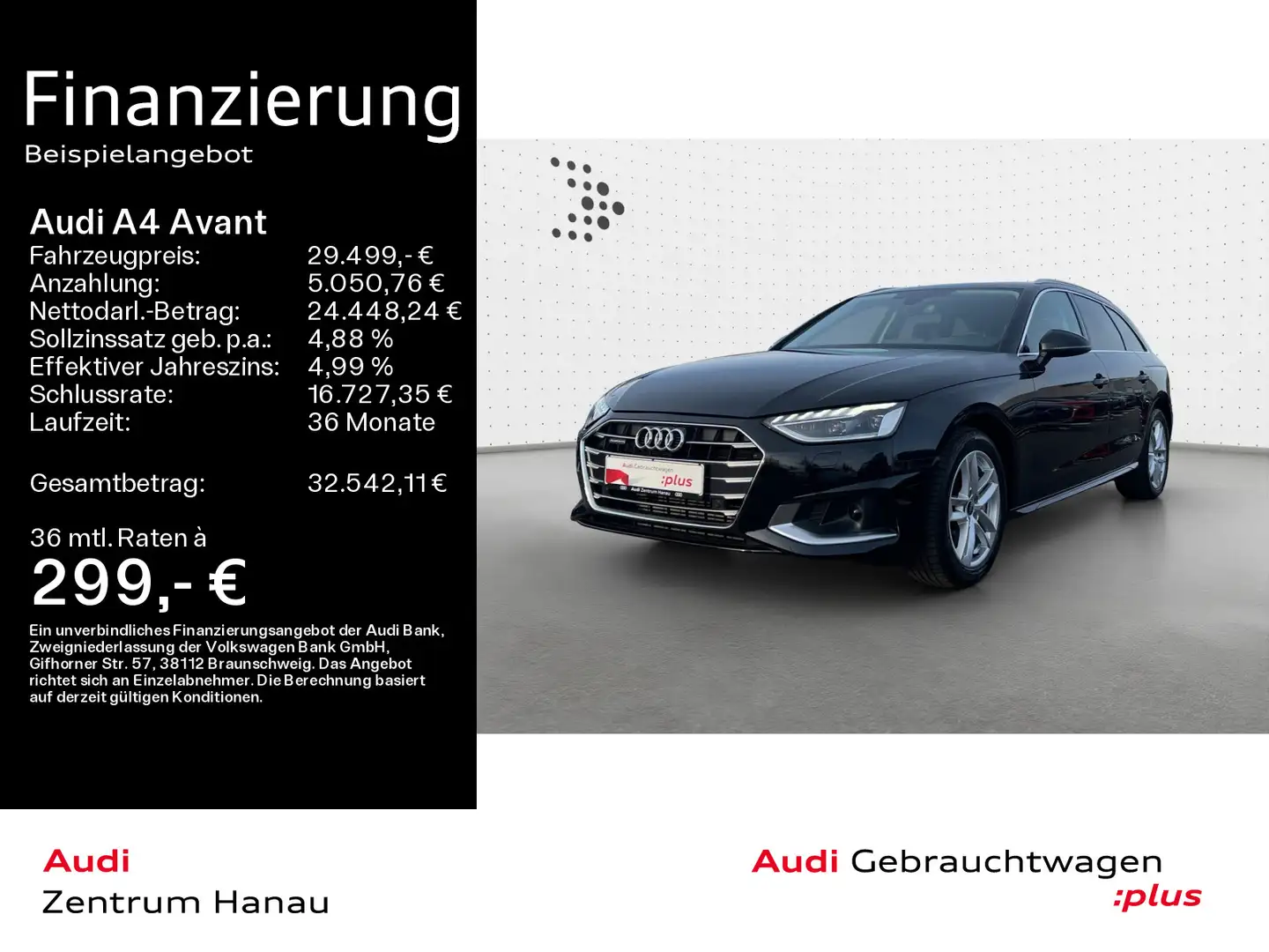 Audi A4 40 TFSI QUATT ADVANCED *MATRIX*PANO*AHK Schwarz - 1