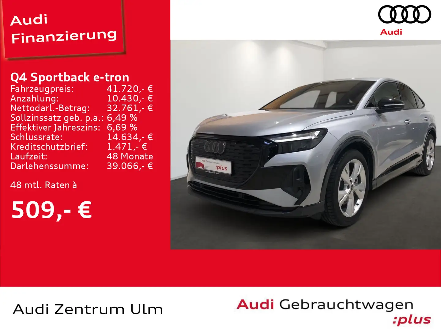 Audi Q4 e-tron Q4 Sportback 45 e-tron S-Line AHK NAV+ E-KLAPPE Argento - 1