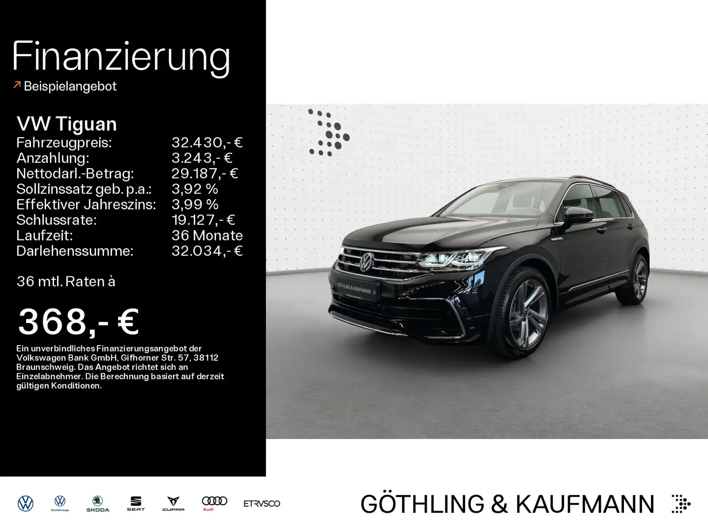 Volkswagen Tiguan R-Line 1.5 TSI 110kW*DSG*NAVI*MATRIX*ACC* Noir - 1