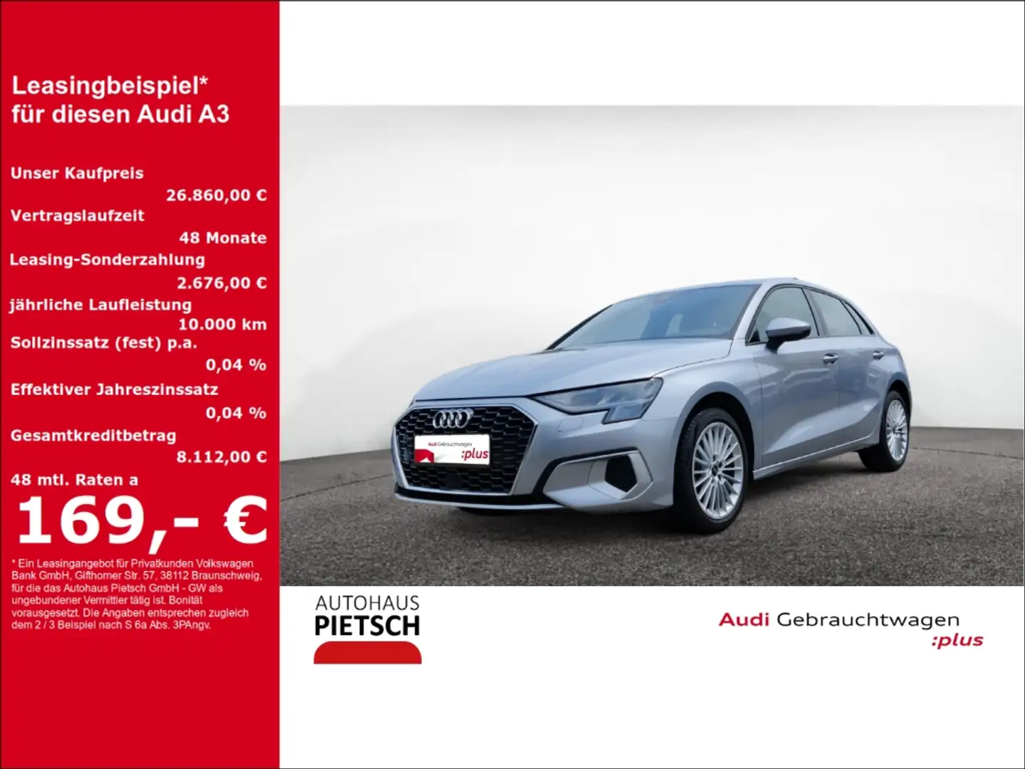 Audi A3 Sportback 35 TFSI advanced Sitzhzg SmartInter Zilver - 1