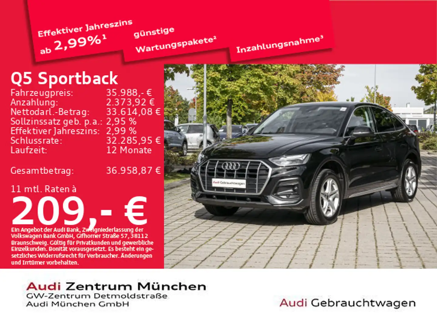 Audi Q5 40 TDI qu. S tronic advanced StdHzg Schwarz - 1