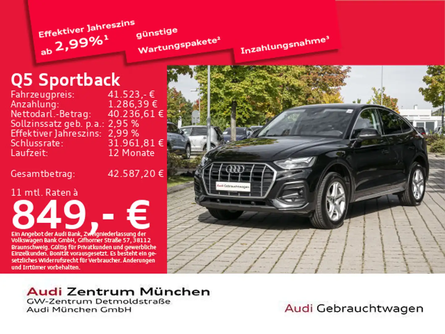 Audi Q5 40 TDI qu. S tronic advanced StdHzg Schwarz - 1