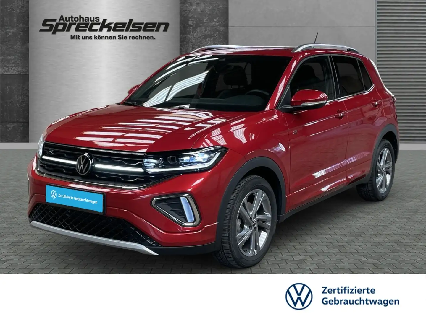 Volkswagen T-Cross 1.0 TSI R-Line++Aut.++Digitales Cockpit++ Klima Rot - 1