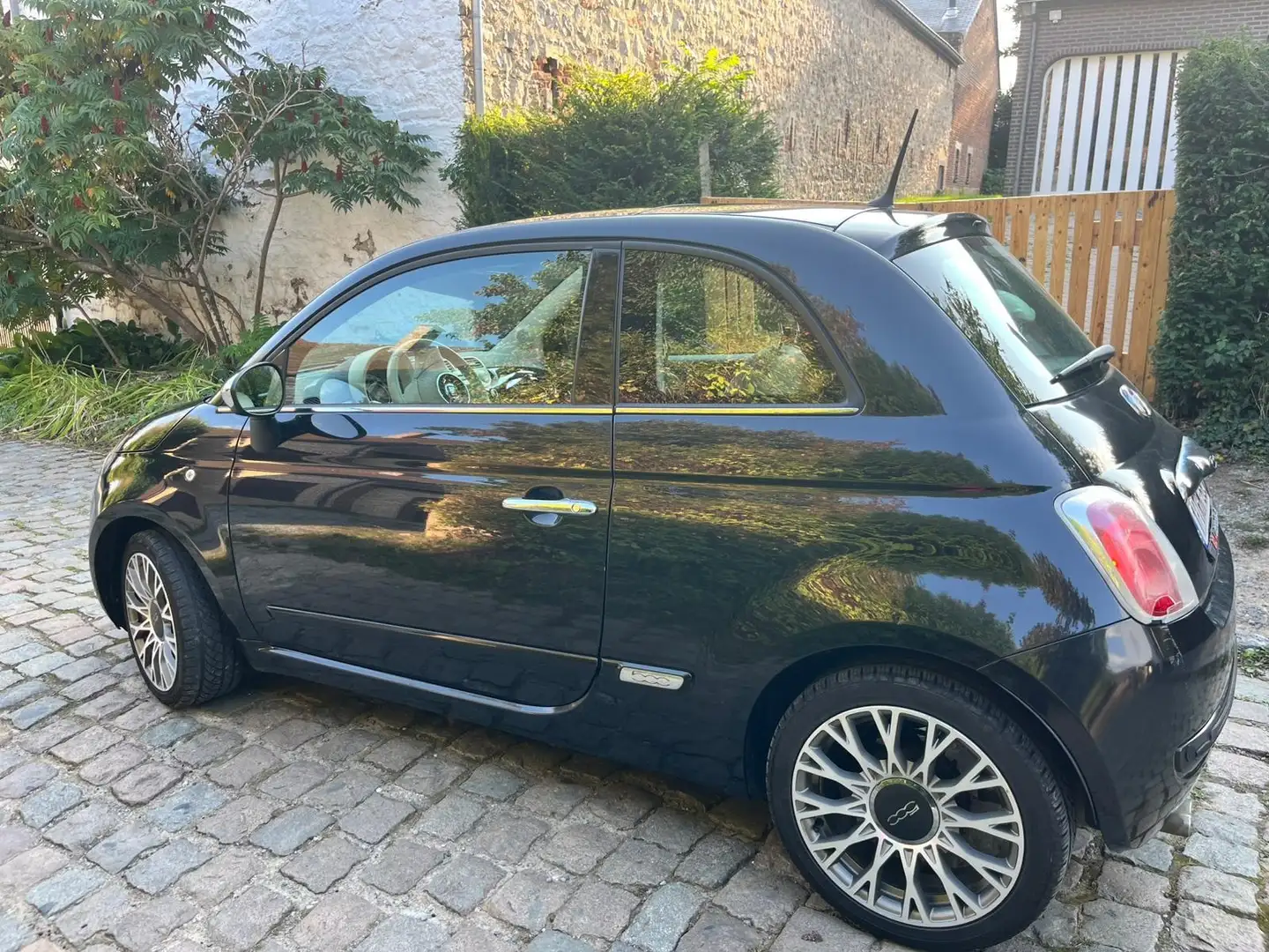 Fiat 500 500 1.2i Lounge full cuir beige toit ouvrant Zwart - 2