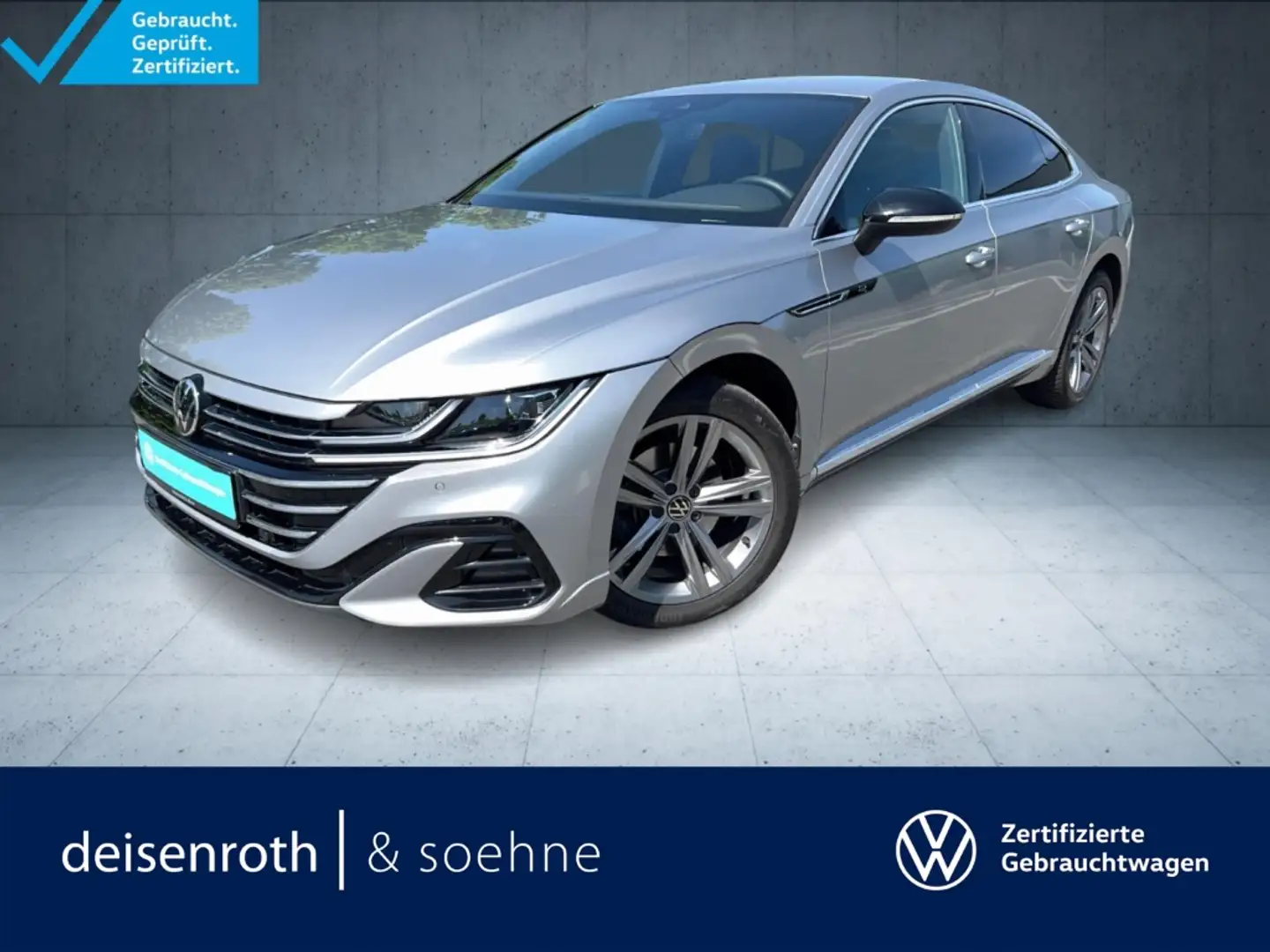 Volkswagen Arteon R-Line 2.0 TDI DSG Nav/Kam/DiscPro/Keyless/ACC Silber - 1