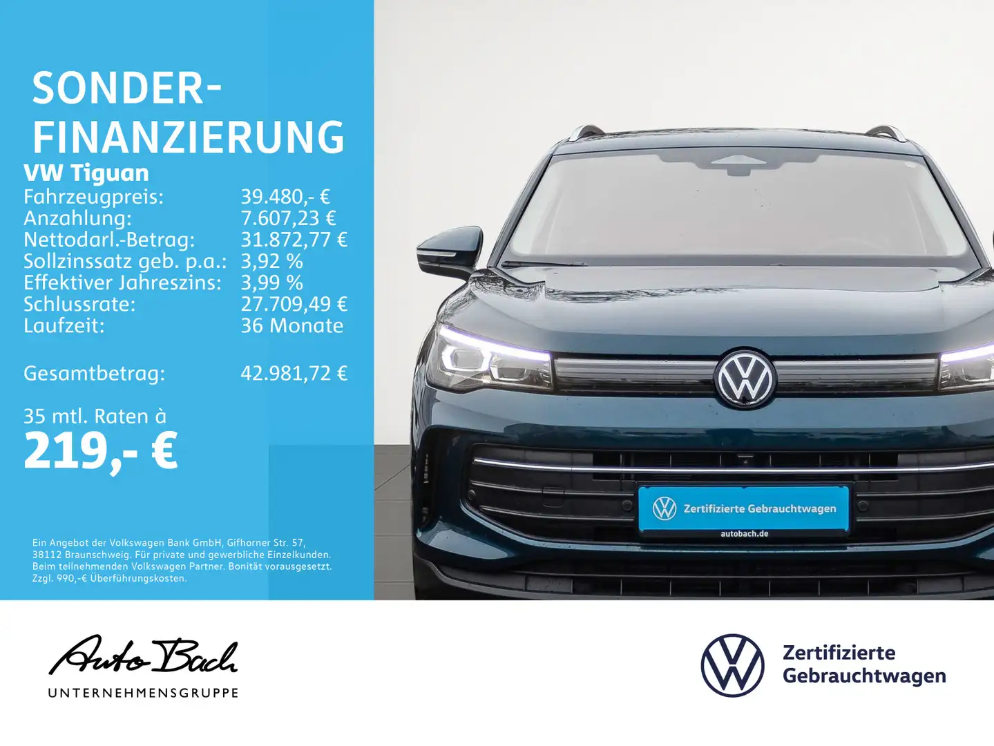 Volkswagen Tiguan 1.5 TSI Life DSG Navi LED Standhzg ACC EP Blau - 2
