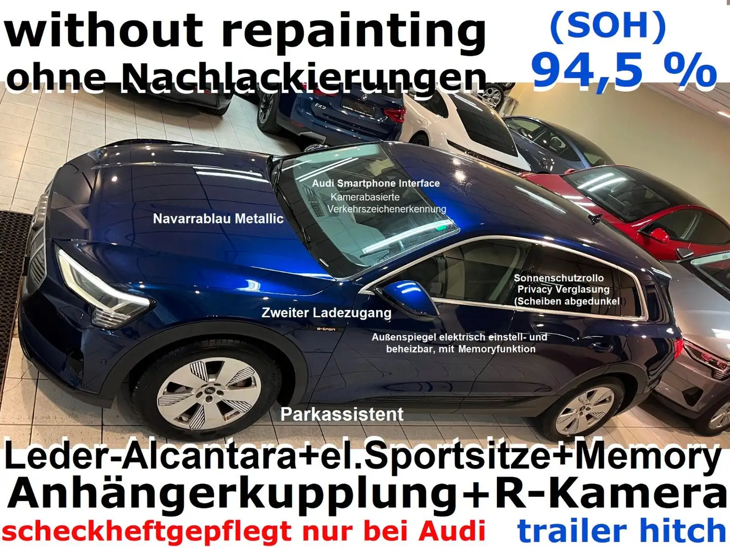 Audi e-tron 55 Leder-Alcantara+Sportsitz+Memory+AHK++ Blau - 1