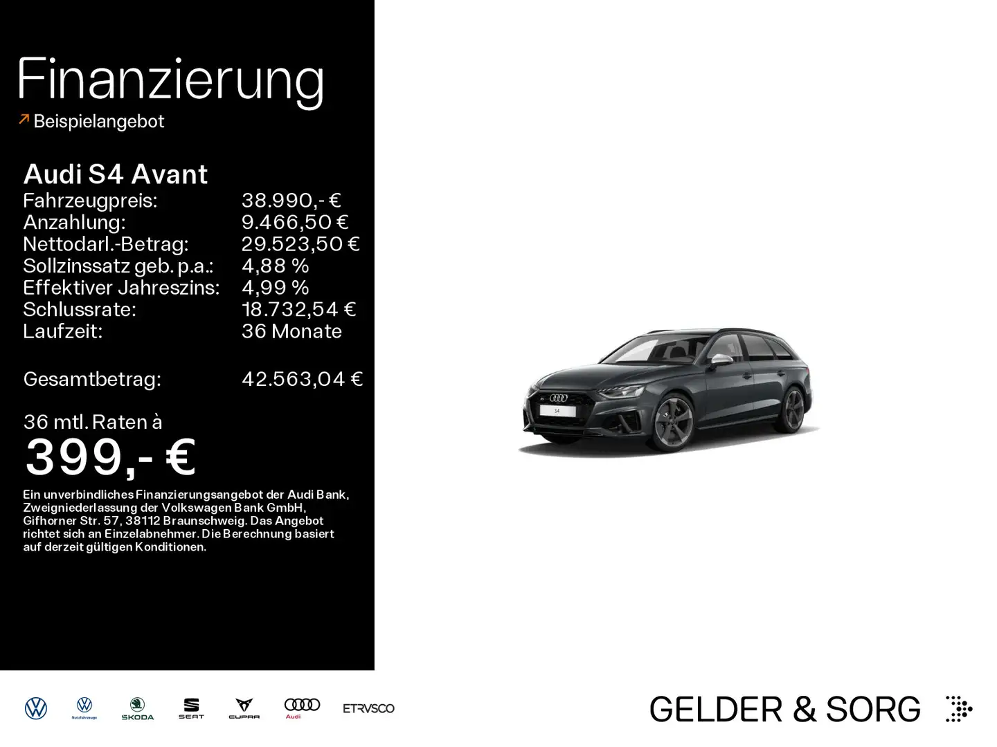 Audi S4 quattro RFK*LED*Navi*19Z Rotor*S-Sitze Grigio - 1