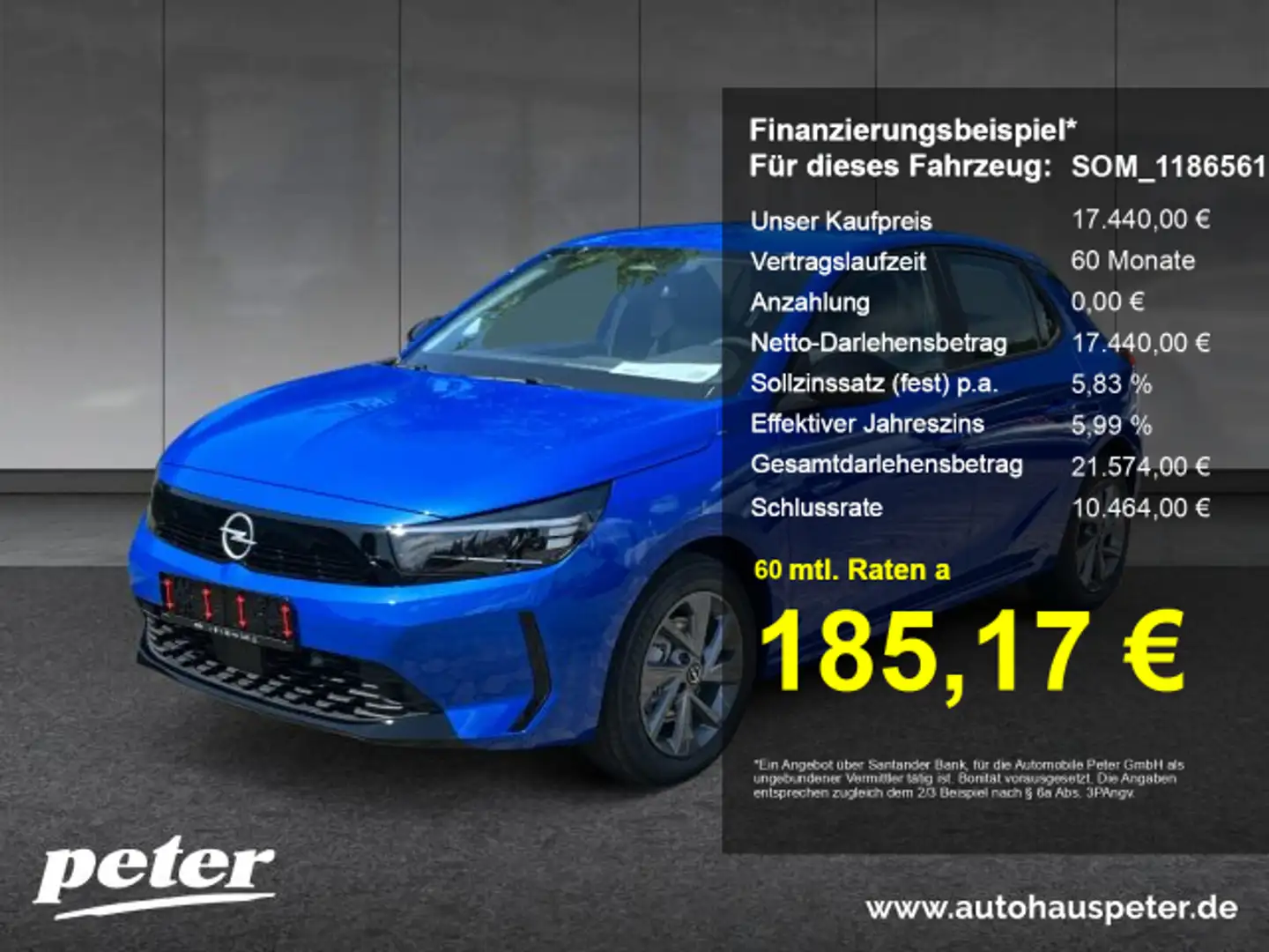 Opel Corsa Corsa F Edition 100 +SHZ+Klima+EPH+Alu+LHZ+ Blau - 1