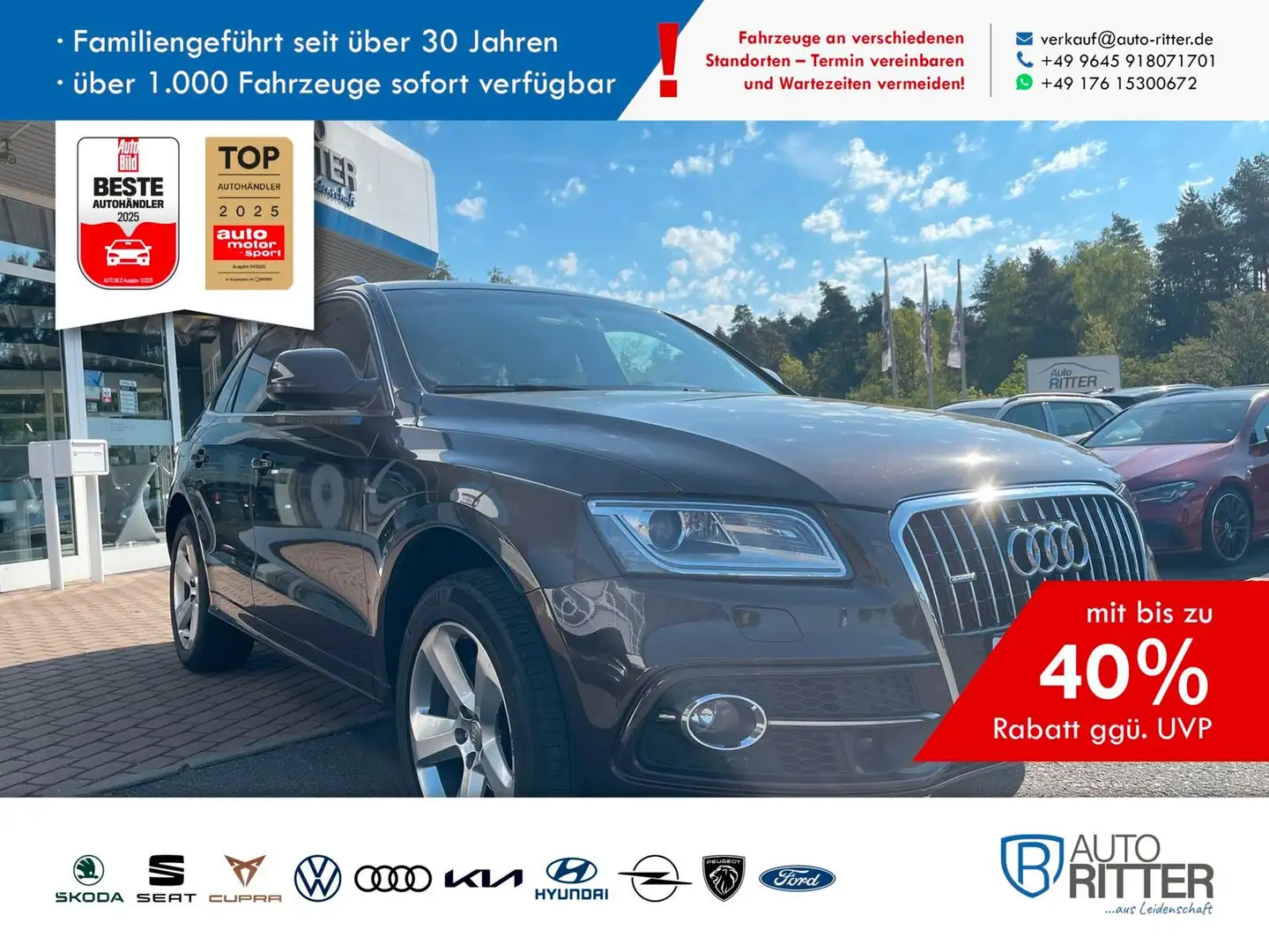 Audi Q5 2.0 TFSI quattro S-Line AHK|RFK|NAVI|Bluetooh Braun - 1