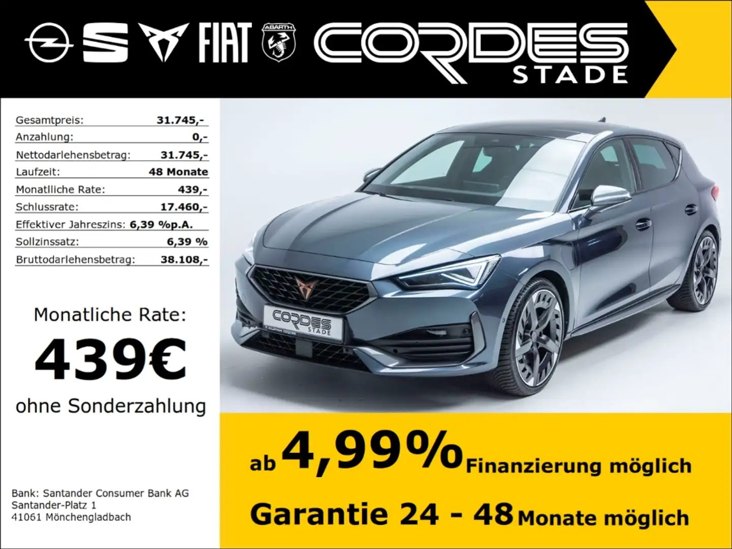 CUPRA Leon VZ e-Hybrid 1.4 Allwetter PDC Navi (229) Šedá - 1