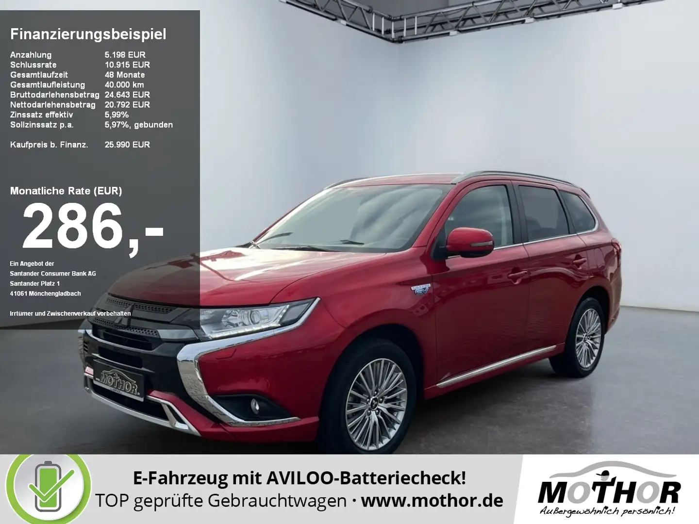 Mitsubishi Outlander Basis Spirit 2.4 PHEV Navigationssystem Rot - 1