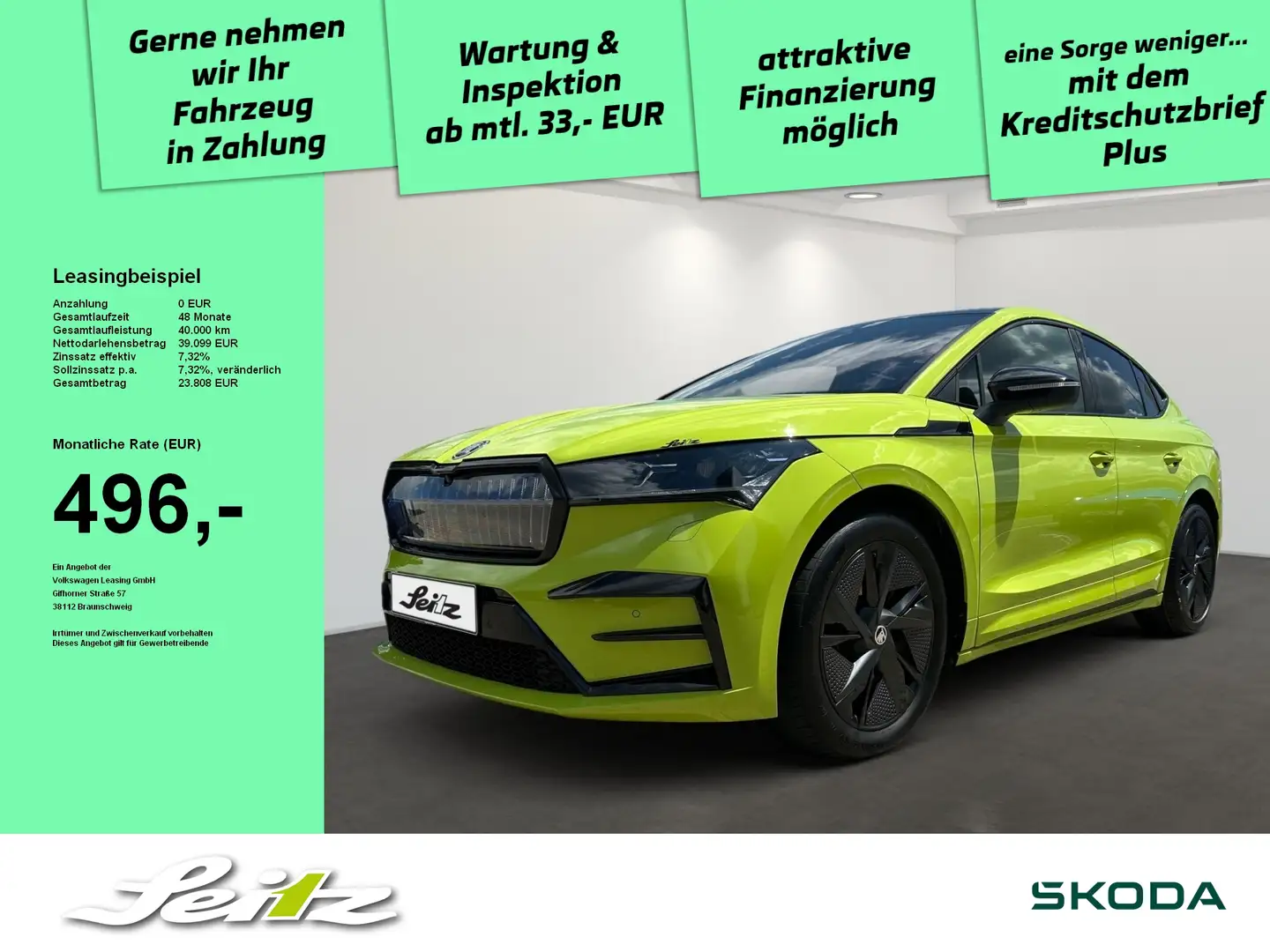 Skoda Enyaq Coupé RS Lounge *MATRIX*PANO*CANTON*KAMERA* Vert - 1