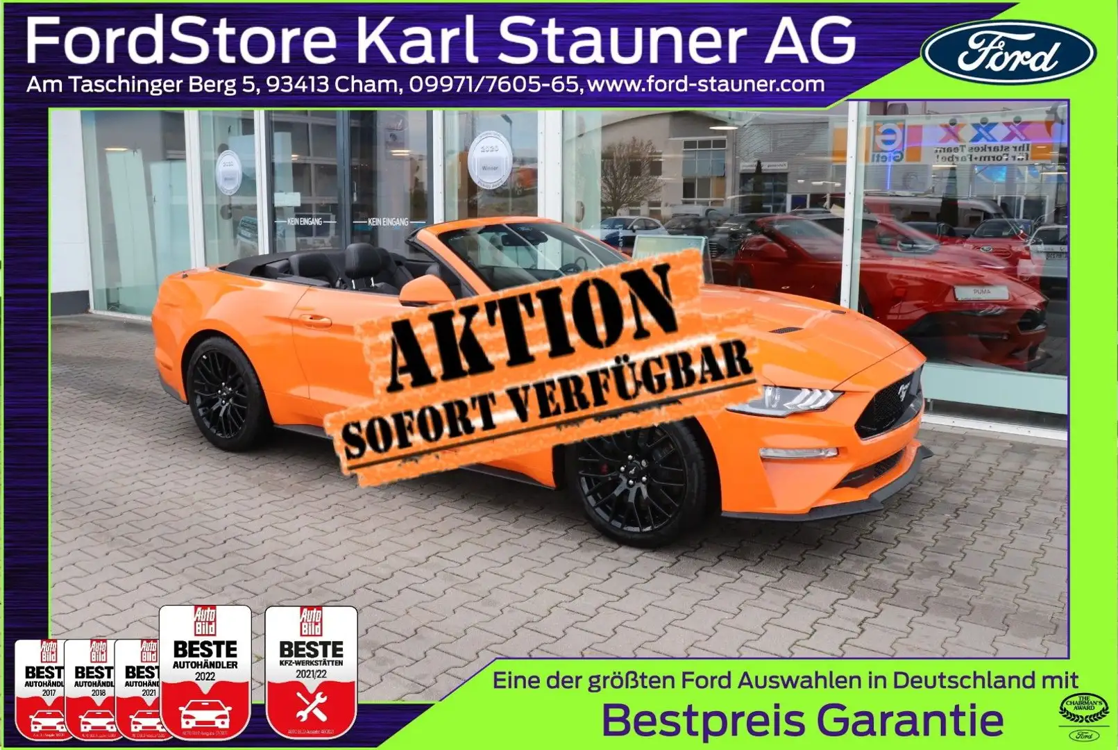 Ford Mustang 5.0 GT V8 Convertible 4,99% Finanzierung Orange - 1