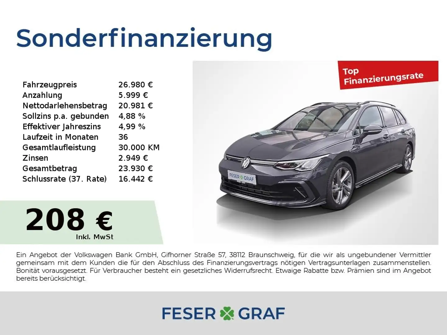 Volkswagen Golf VIII Variant R-Line 1.5eTSI DSG Pano PDC Grau - 1