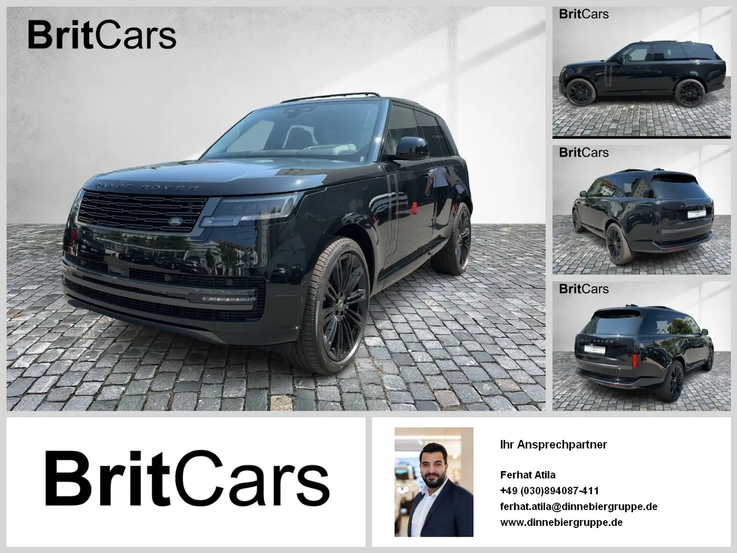Land Rover Range Rover SWB 3.0 Diesel D350 HSE Luft HUD SD Zwart - 1