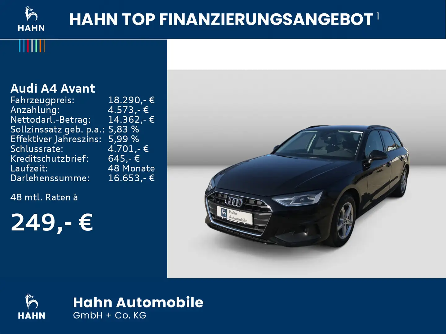 Audi A4 35 2.0TFSI S-trc AHK Navi Sitzh PDC/h Noir - 2
