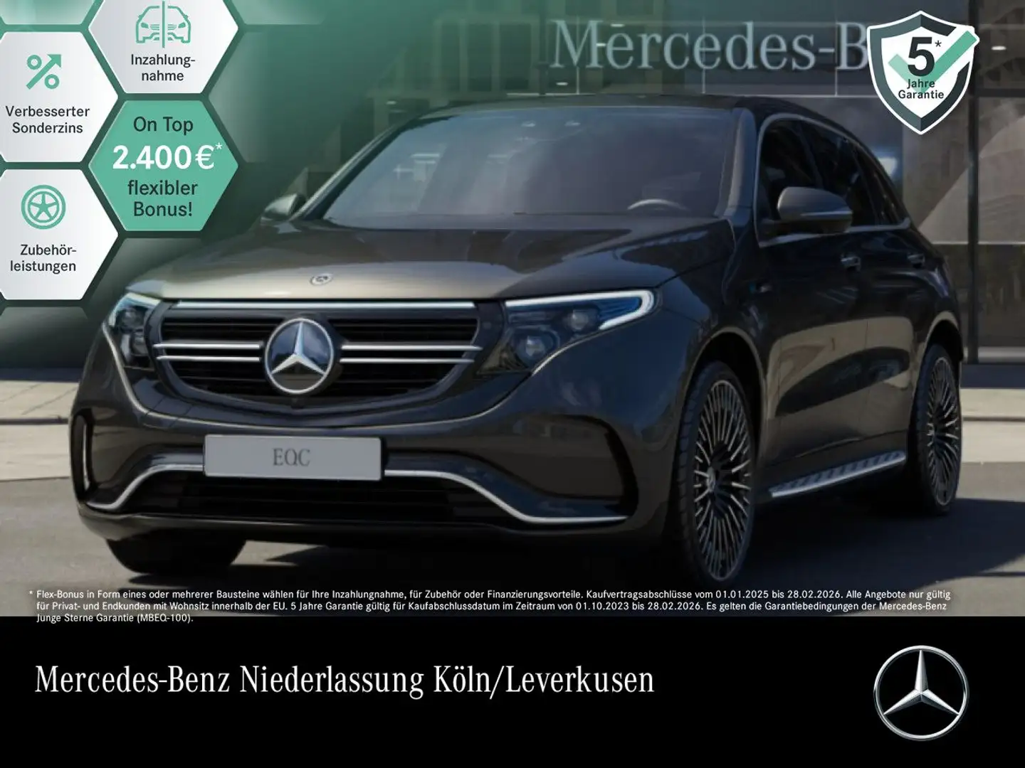 Mercedes-Benz EQC 400 4M AMG+360+AHK+MULTIBEAM+FAHRASS+HUD Grau - 1