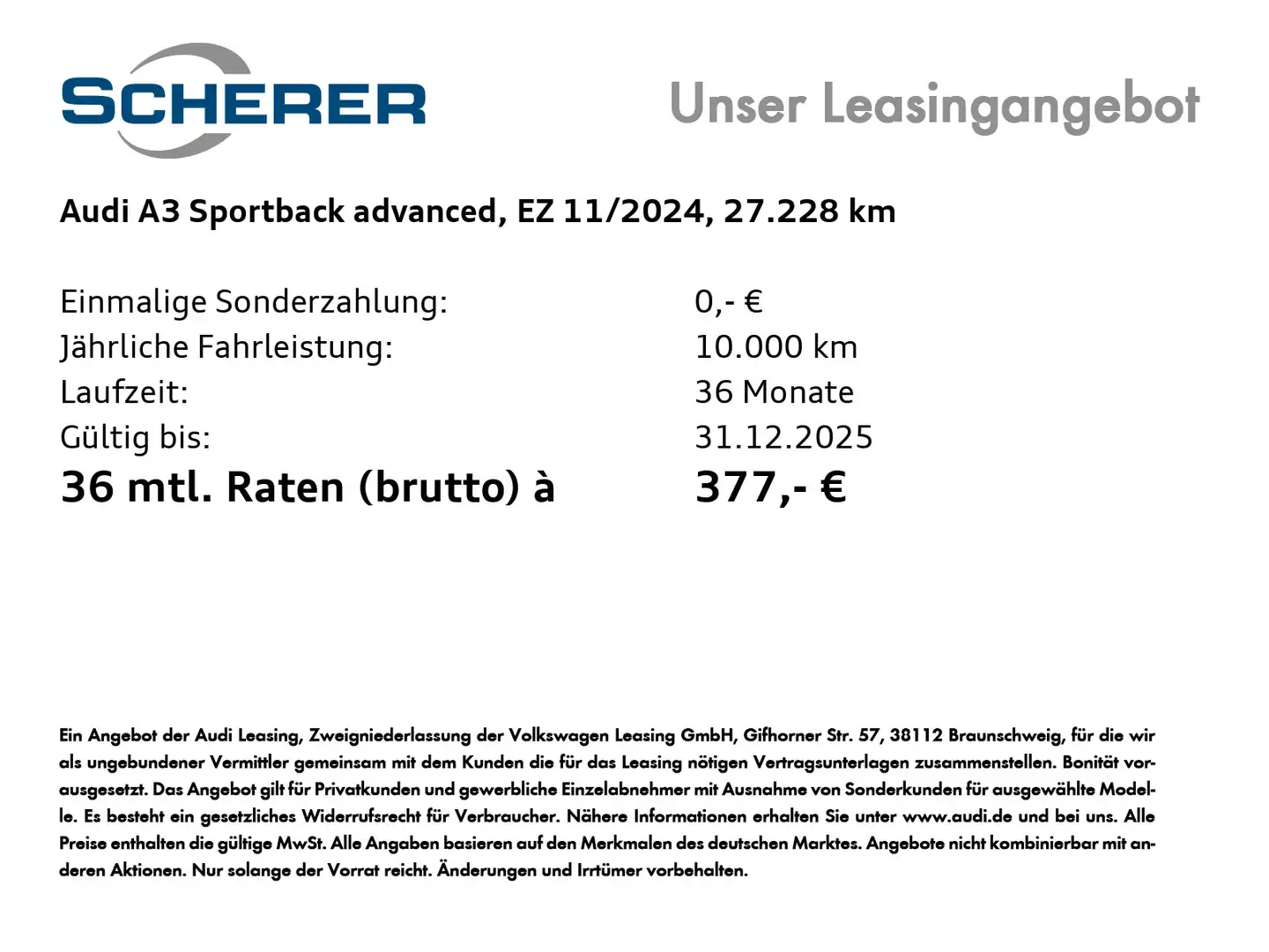 Audi A3 advanced 30 TFSI 85(116) kW(PS) Sch Weiß - 2