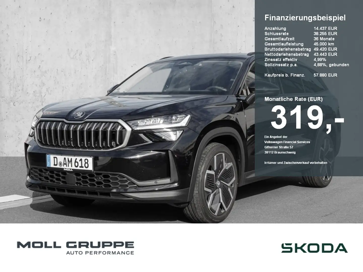 Skoda Kodiaq 142kW 2.0 TDI DSG Selection 360 SHZ ACC Schwarz - 1